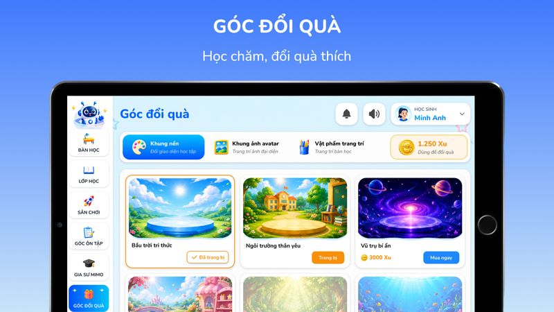 Tích lũy thành tích để đổi lấy các vật phẩm trang trí, tùy chỉnh nhân vật