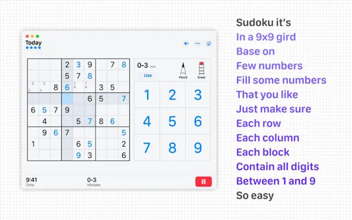 Rèn luyện trí não với game giải đố Sudoku cho Mac
