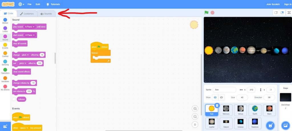Cách chạy lệnh trong Scratch