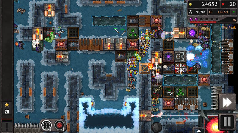 Sắp xếp các ô địa hình, tạo ra những lối đi hiểm trở để bẫy kẻ thù trong game Dungeon Warfare 3
