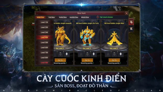 Game nhập vai cày cuốc, kinh điển săn boss, đoạt đồ thần