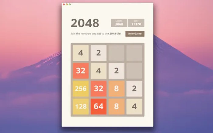 2048 Game cho Mac là game giải đố theo cơ chế trượt khối kinh điển