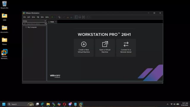 Giao diện VMware Workstation Pro