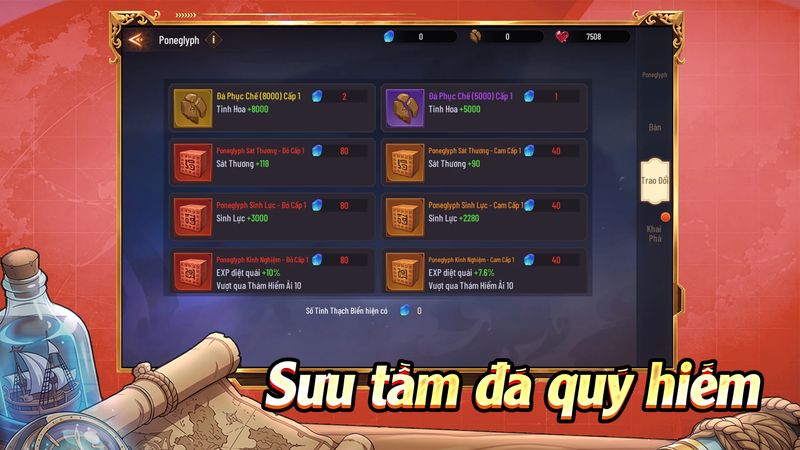 Thu thập trang bị Đỏ, vũ khí truyền thuyết