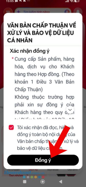 Ấn vào nút Đồng ý
