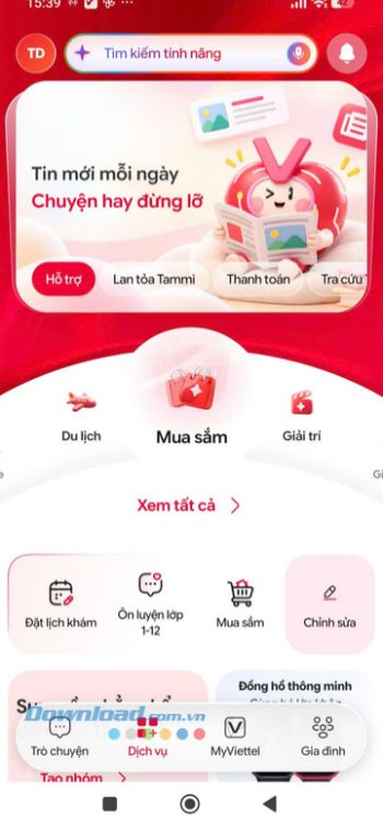 Bắt đầu sử dụng ứng dụng Viettel Tammi