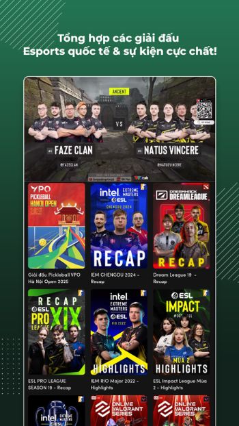 Tổng các giải đấu Esport