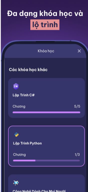Đa dạng khóa học và lộ trình