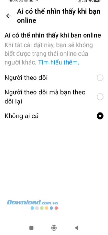Đã tắt trạng thái online Threads