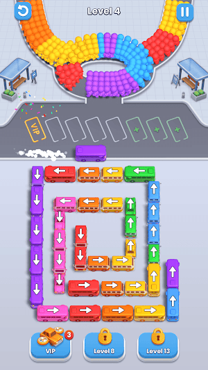 Giải quyết ùn tắc ở các bãi đỗ xe trong game Bus Fever Party