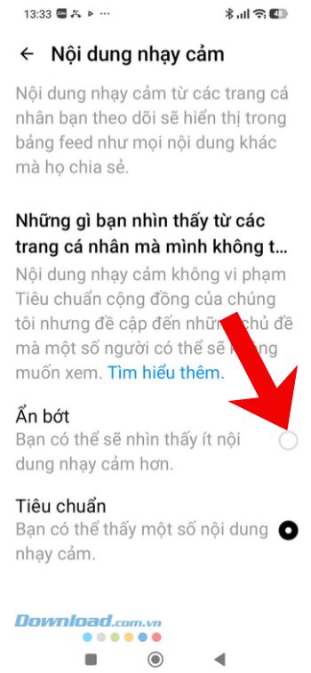 Ấn và chọn mục Ẩn bớt.