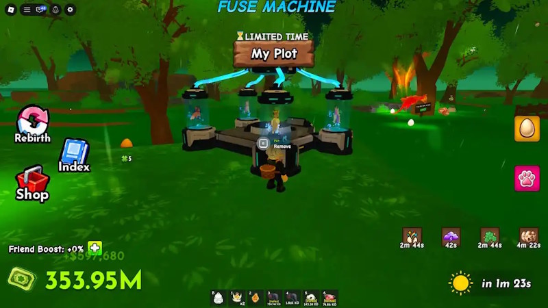 Mở khóa Fuse Machine trong game Roblox Cưỡi thú cưng