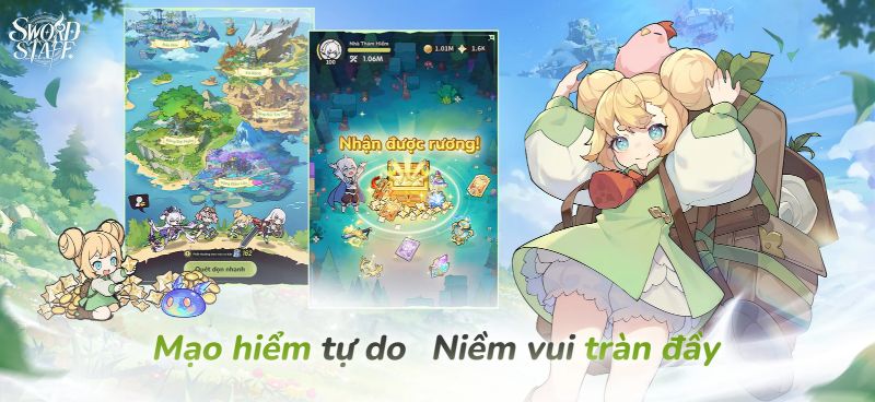 Tham gia mạo hiểm tự do, niềm vui tràn đầy