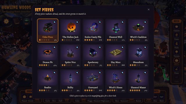 Khám phá hệ thống công trình, vật phẩm... đồ sộ trong Howling Woods game
