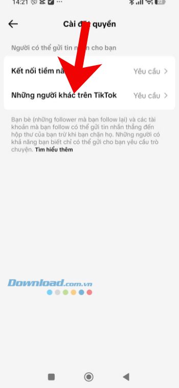 Nhấn vào mục Những người khác trên TikTok