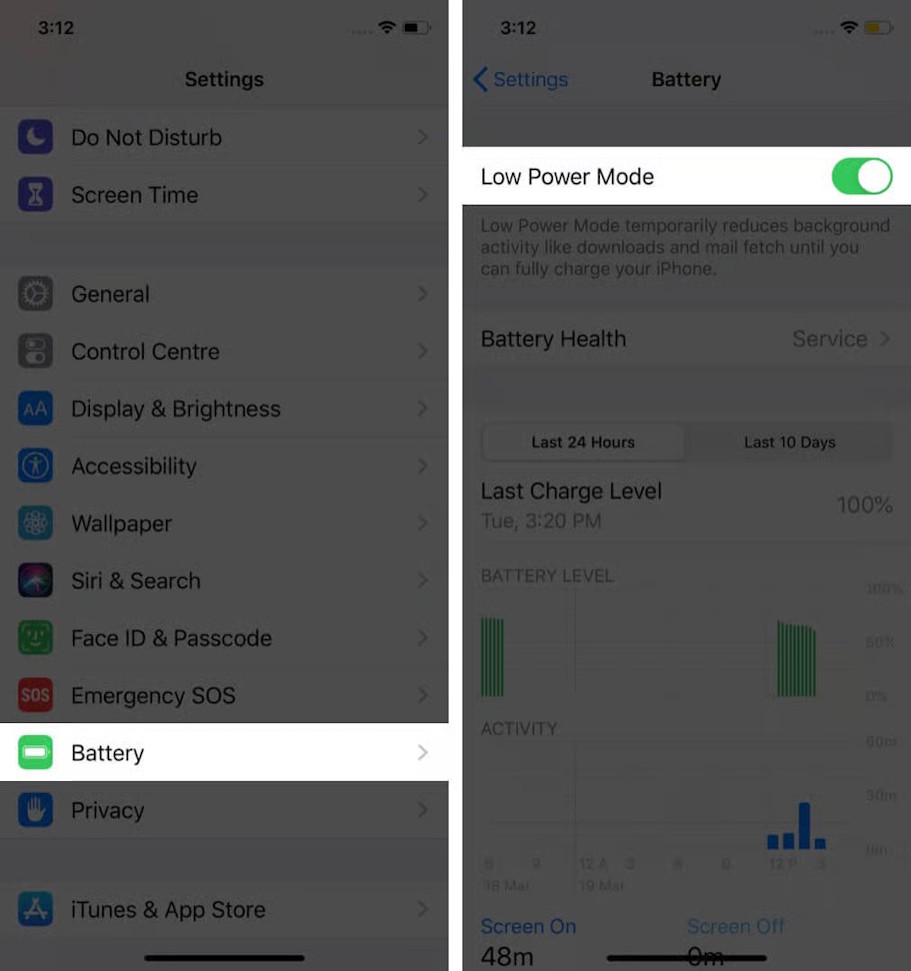 Chế độ nguồn điện thấp iPhone