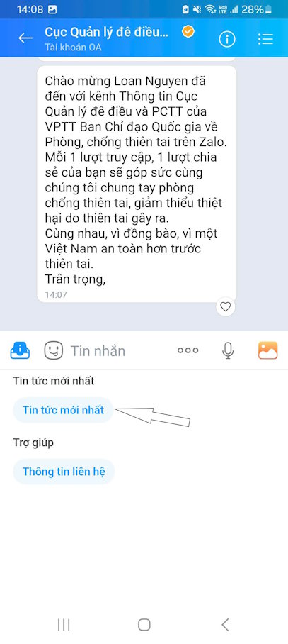 Lựa chọn thông tin bạn muốn xem trên Zalo