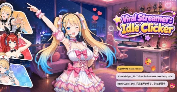 Viral Streamer: Idle Clicker * Game mô phỏng streamer phong cách anime