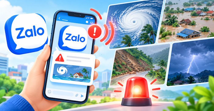 Zalo cảnh báo thiên tai