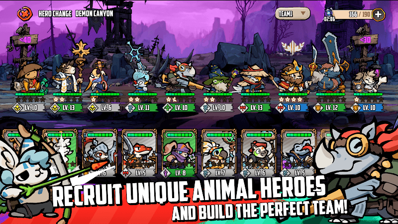 Triệu hồi các anh hùng động vật và xây dựng đội mạnh mẽ trong game Animal Frontiers