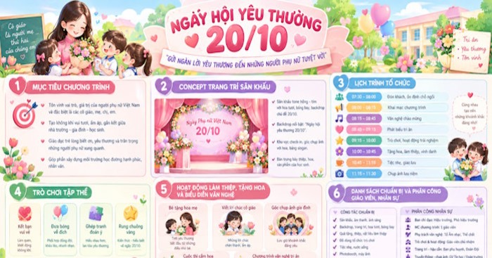 Gợi ý lên ý tưởng kịch bản chương trình tổ chức 20/10 bằng AI