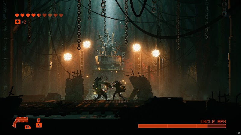 Bạn chiến đấu và sinh tồn trong thế giới cyberpunk đen tối của game REPLACED