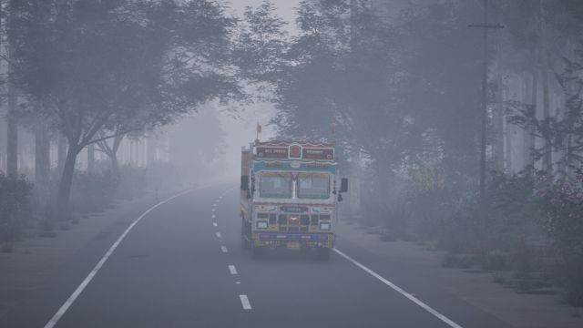 Lái xe tải trong những điều kiện đường xá, thời tiết khác nhau