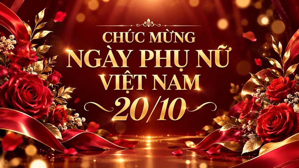 Banner 20/10 màu đỏ