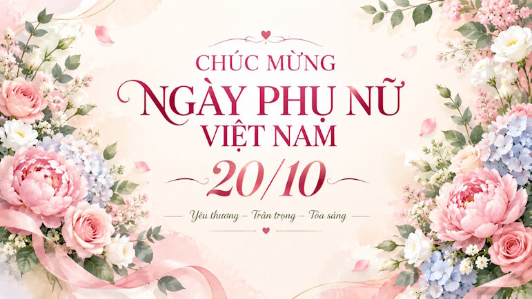 Banner 20/10 phong cách ngọt ngào
