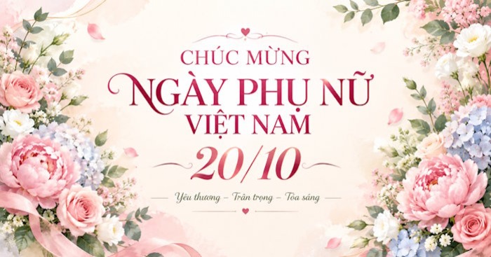Mẫu prompt tạo banner mừng ngày Phụ nữ Việt Nam 20/10 bằng AI