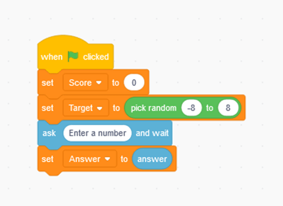 Tạo logic game số nguyên trong Scratch