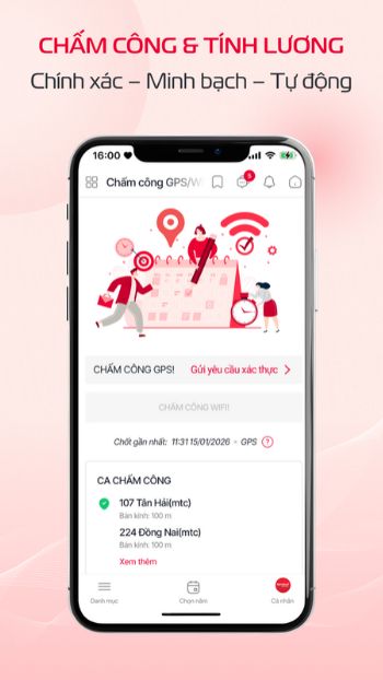 Hỗ trợ chấm công, tính lương