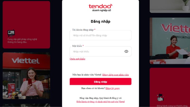 Giao diện đăng nhập tài khoản Tendoo Workspace