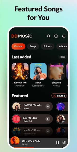 DDMusic phát các bài nhạc trong thư viện nhạc của bạn