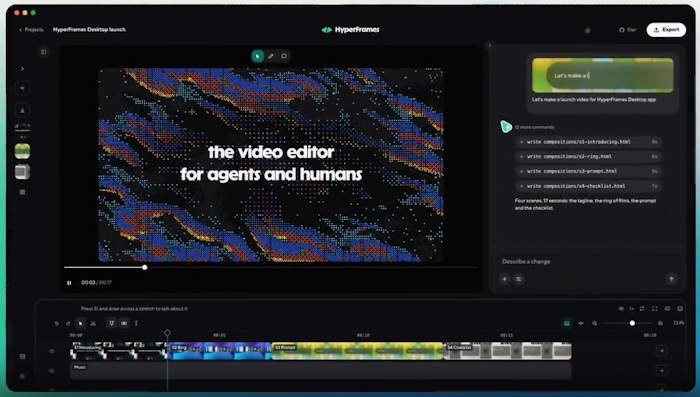HyperFrames được xây dựng dành riêng cho quy trình làm việc với AI coding agent