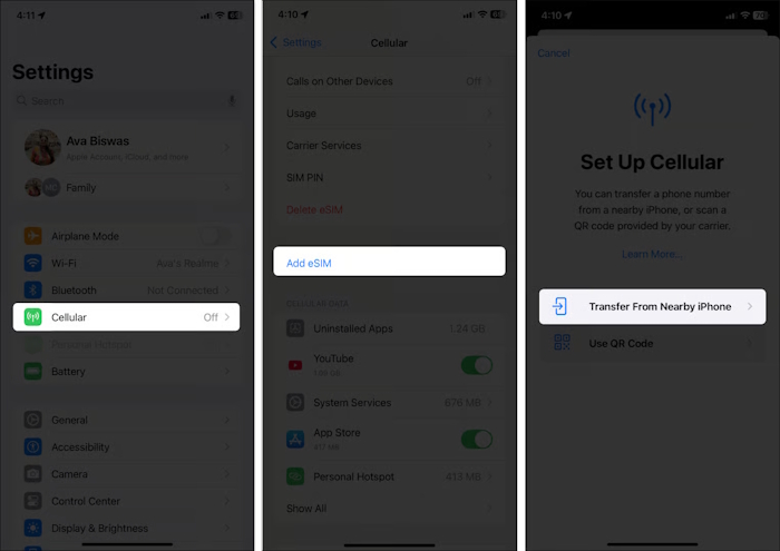 Cách chuyển eSIM sang iPhone mới