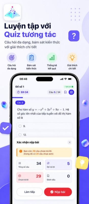 Luyện tập với Quiz tương tác