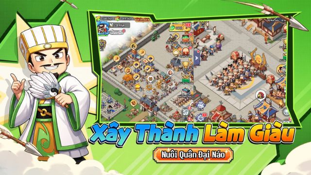 Xây dựng thành trì, nâng cấp các công trình và thu thập tài nguyên