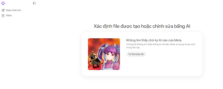 Kết quả nhận được từ công cụ nhận diện ảnh do Meta AI tạo