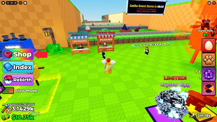 Đổi code Roblox +1 Pickaxe Swing for Eggs