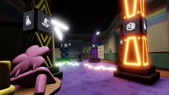 Xoay cột trụ để giải câu đố Dandy's World