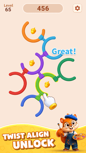 Xoay để tháo gỡ các vòng tròn lồng vào nhau trong game Rotate Rings