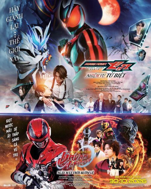 Poster phim Bộ Đôi Anh Hùng 2026: Kamen Rider Zeztz & Siêu Cảnh sát Vũ trụ Gavan Infinity