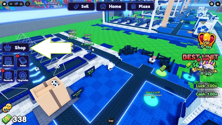 Cửa hàng trong game Roblox Blue Lock Farm