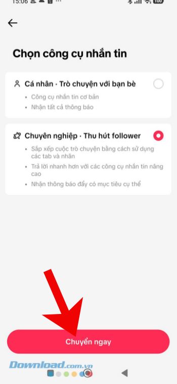 Nhấn vào nút Chuyển ngay
