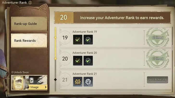 Tập trung tăng Adventure Rank