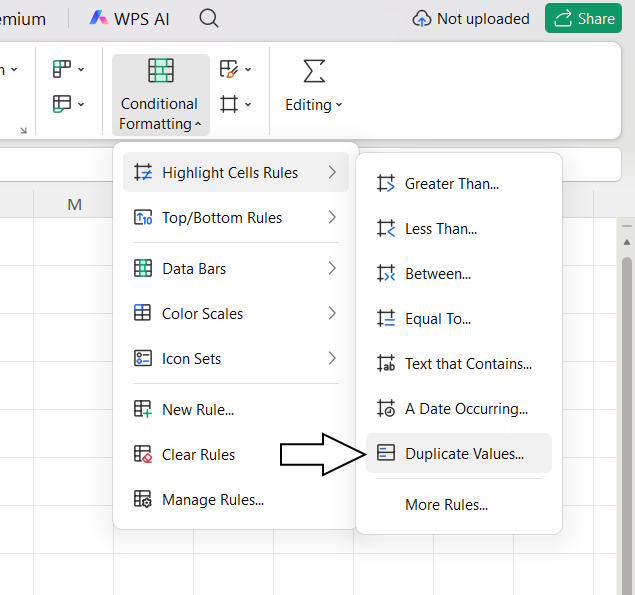 Định dạng có điều kiện trong WPS Sheets