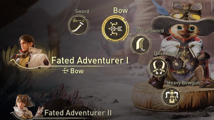 Bảy loại vũ khí cổ điển có sẵn trong game Monster Hunter Outlanders